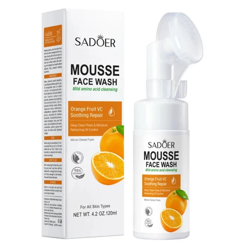فوم شستشو صورت ضدلک سادور مدل ویتامین سی مناسب برای انواع پوست حجم 120 میلی لیتر