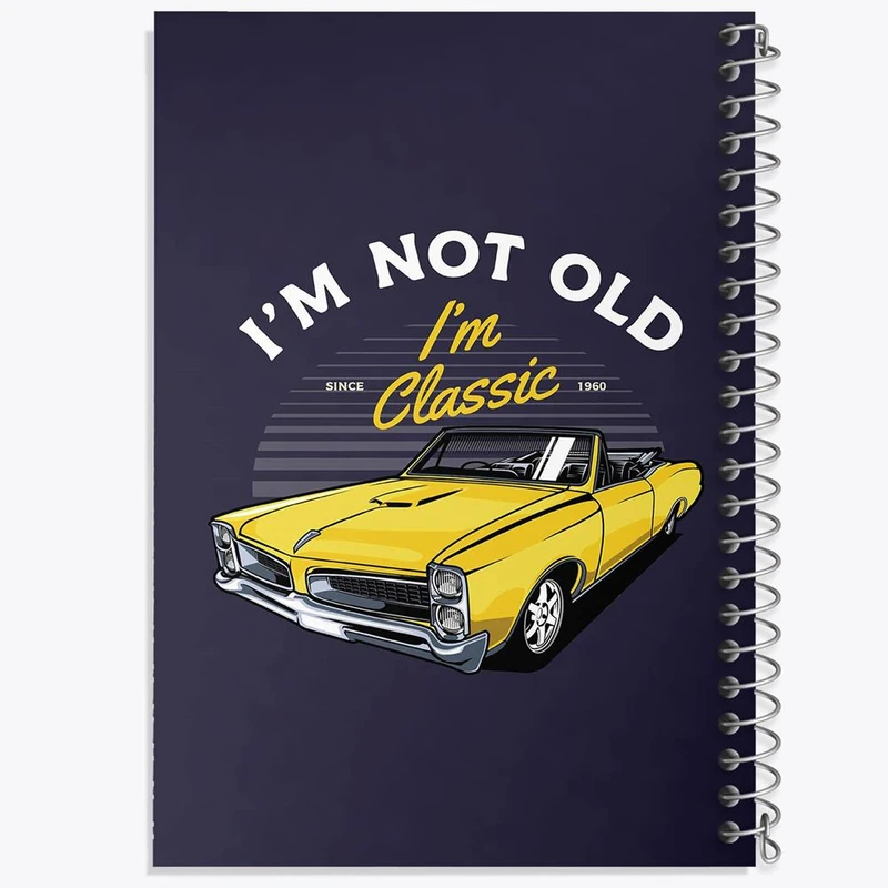 دفتر بولت ژورنال 50 برگ خندالو طرح ماشین کلاسیک کد 10349