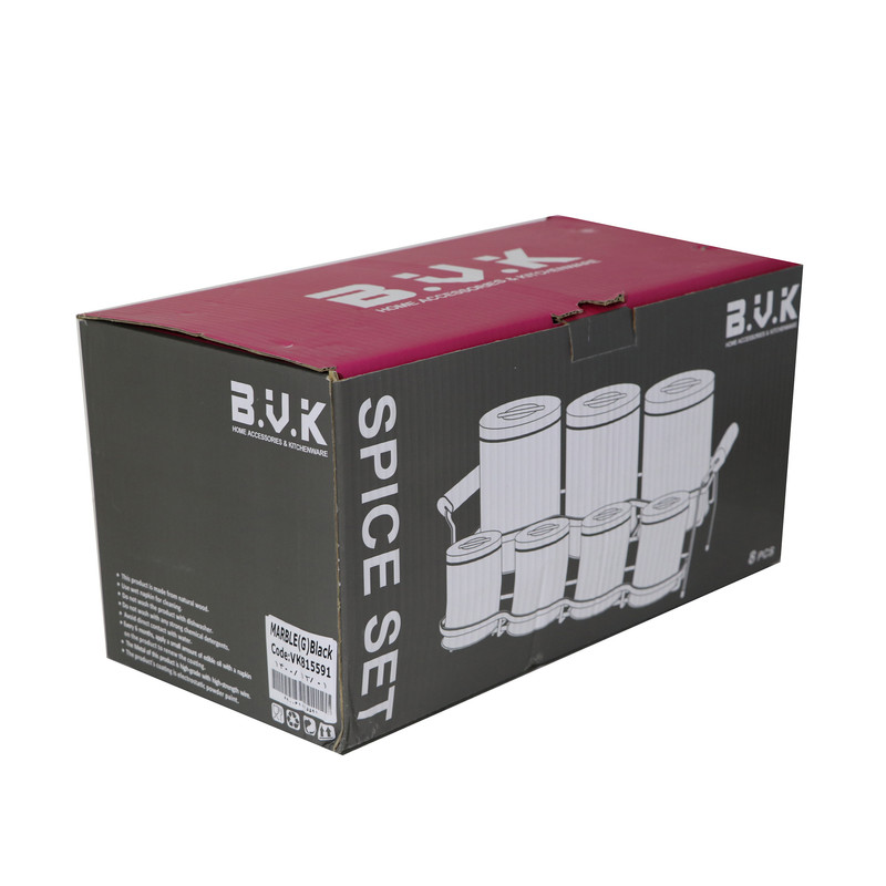 ست جا ادویه 8 پارچه بی.وی.کی مدل Marble کد 815591