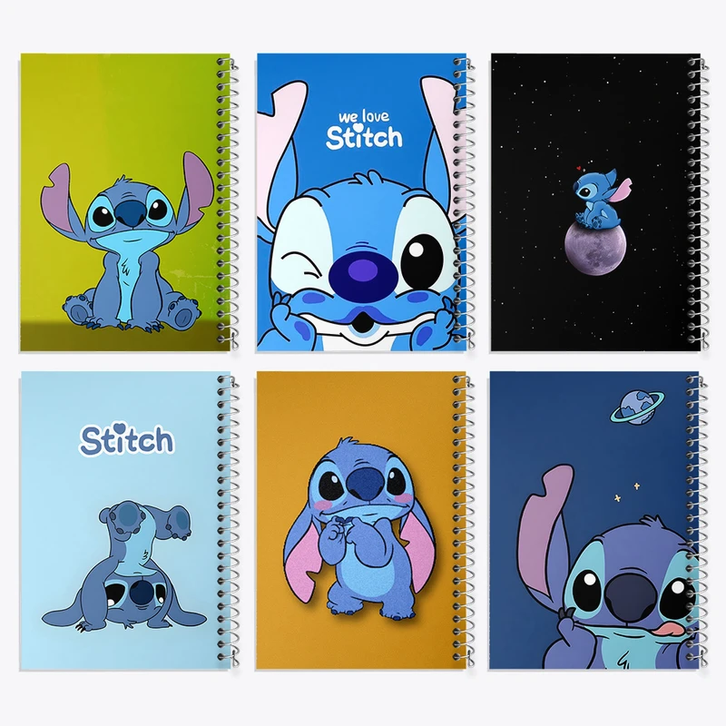 دفتر نقاشی 50 برگ سیمی مدل A5 طرح استیچ Stitch مجموعه 6 عددی