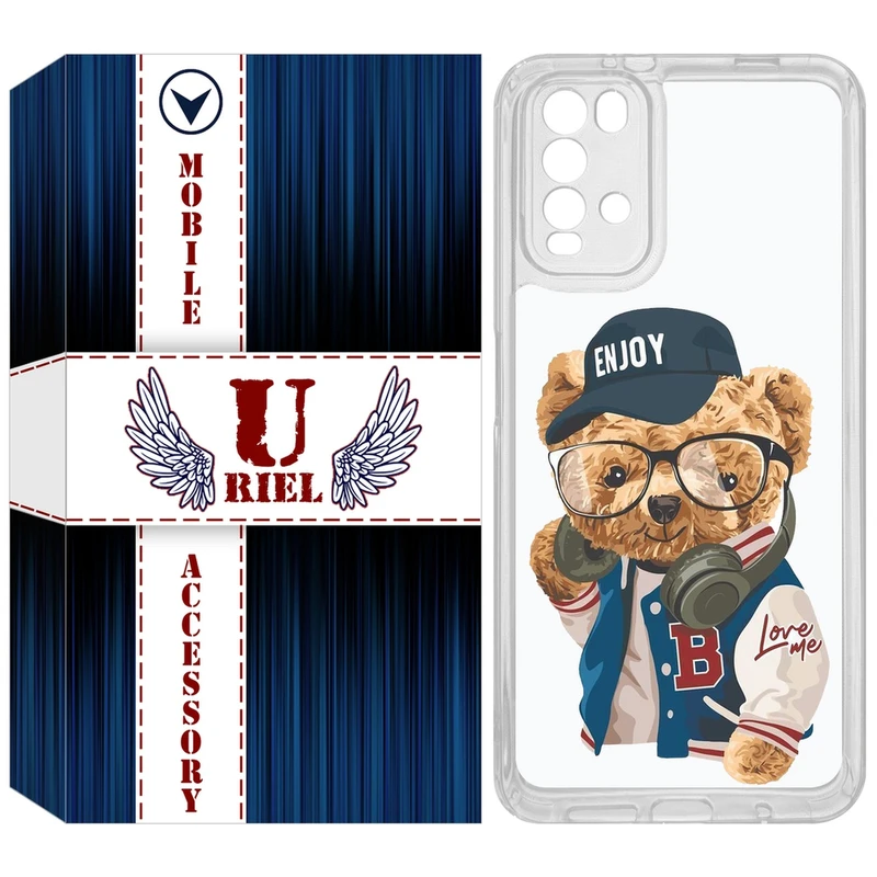 کاور یوریل مدل Clear کد 35 طرح تدی مناسب برای گوشی موبایل شیائومی Redmi 9T / Poco M3