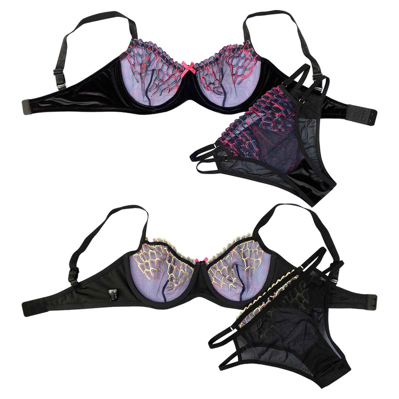 ست شورت و سوتین زنانه نوشه پوش کد 85001 رنگ مشکی