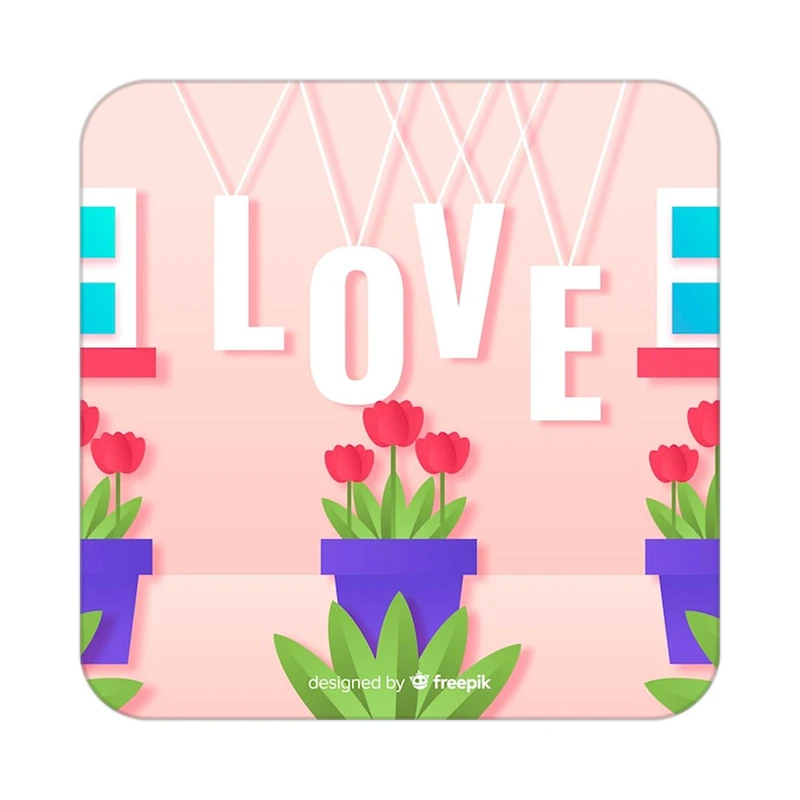 زیر لیوانی کاکتی طرح عاشقانه مدل mp40475