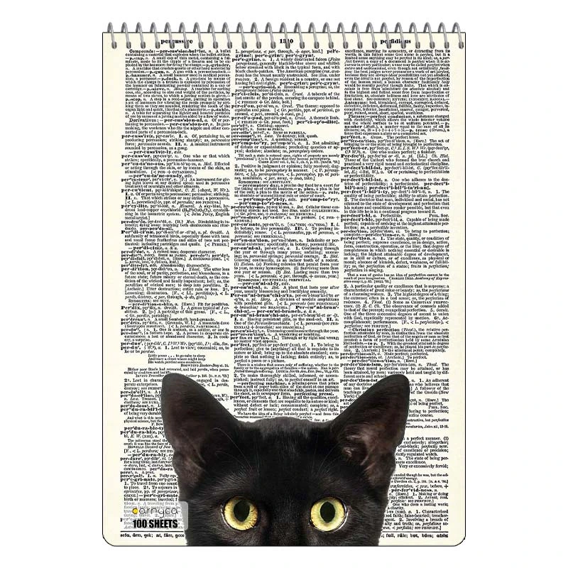 دفتر شطرنجی 100 برگ کارنیکا طرح روزنامه وینتج حیوانات Vintage Newspaper Animals کد 42107