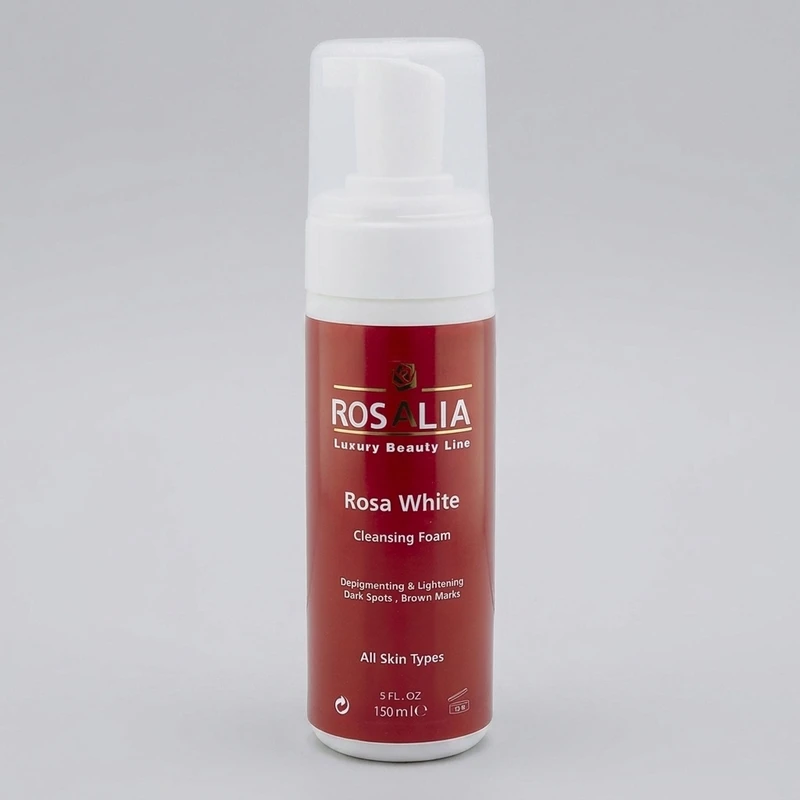 فوم پاک‌کننده و روشن‌کننده پوست رزالیا مدل Rosa White حجم 150 میلی‌لیتر