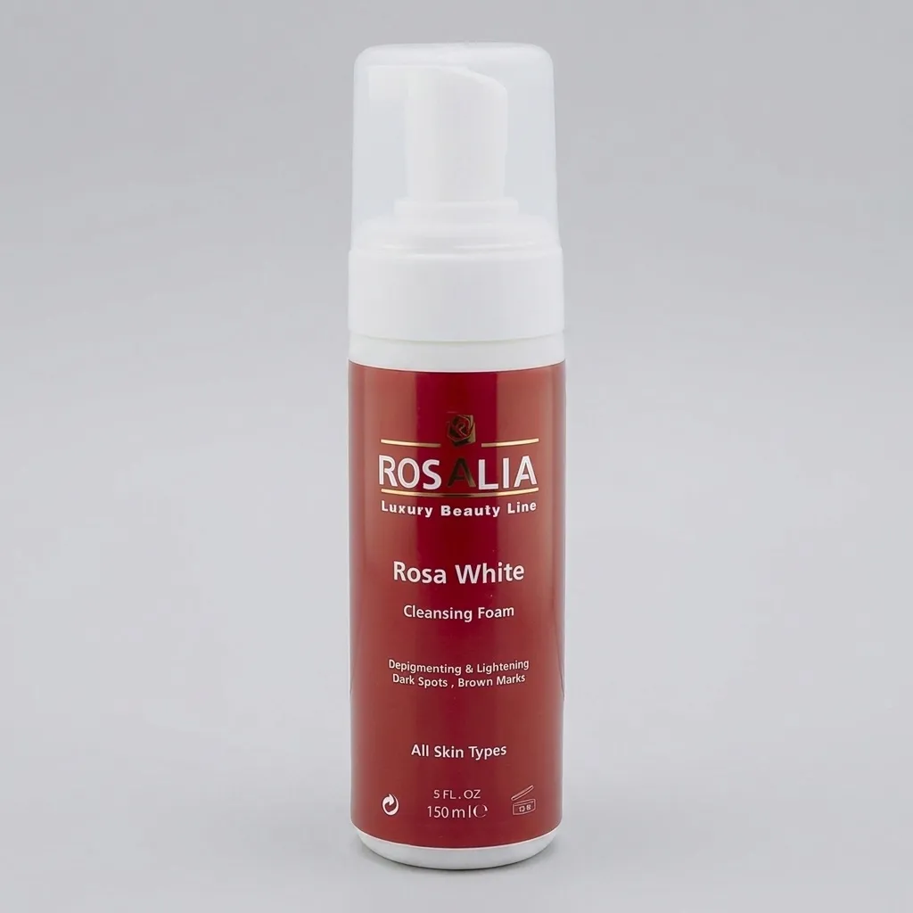 فوم پاک‌کننده و روشن‌کننده پوست رزالیا مدل Rosa White حجم 150 میلی‌لیتر