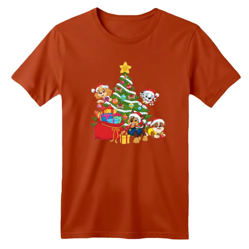 تی شرت آستین کوتاه بچگانه مدل سگ های نگهبان کریسمس