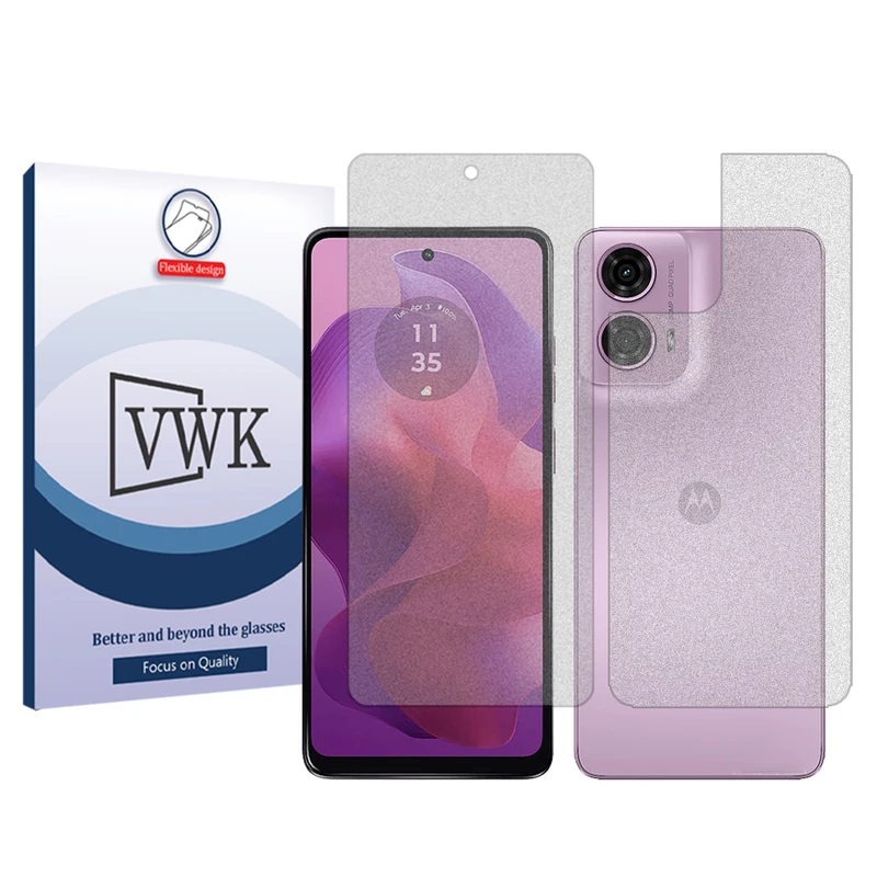 محافظ صفحه نمایش مات وی دبلیو کی مدل Tough مناسب برای گوشی موبایل موتورولا Moto G24 به همراه محافظ پشت گوشی