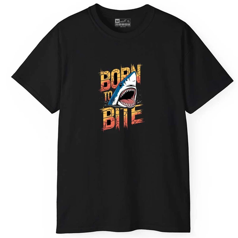 تی شرت آستین کوتاه مردانه پاد آفرین مدل اسپرت طرح کوسه باحال کد 0762