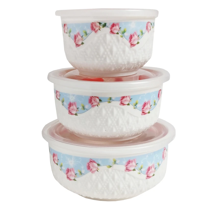 ظرف نگهدارنده مدل گلدار مجموعه 3 عددی