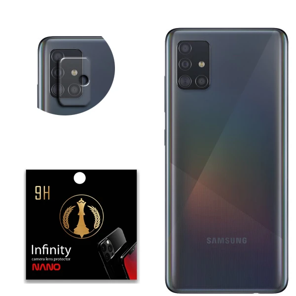  محافظ لنز دوربین اینفینیتی مدل Pro Max مناسب برای گوشی موبایل سامسونگ Galaxy A71 بسته 2 عددی