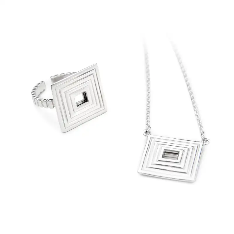 نیم ست نقره زنانه مدل لونا