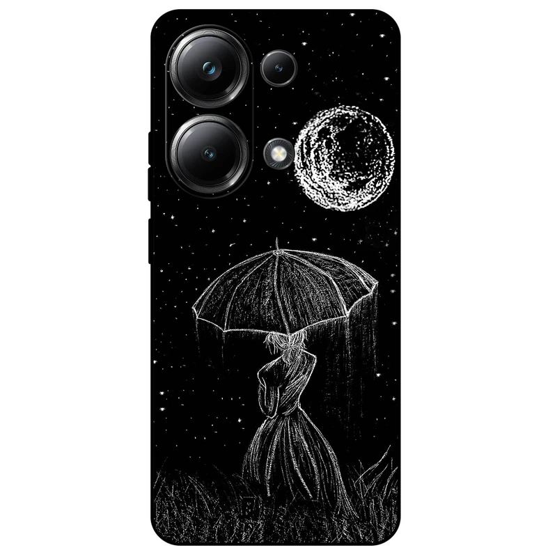 کاور مگافون طرح دختر و ماه مدل 1369 مناسب برای گوشی موبایل شیائومی Redmi Note 13 Pro 4G
