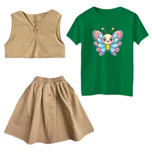 ست 3 تکه لباس دخترانه مدل پروانه فانتزی