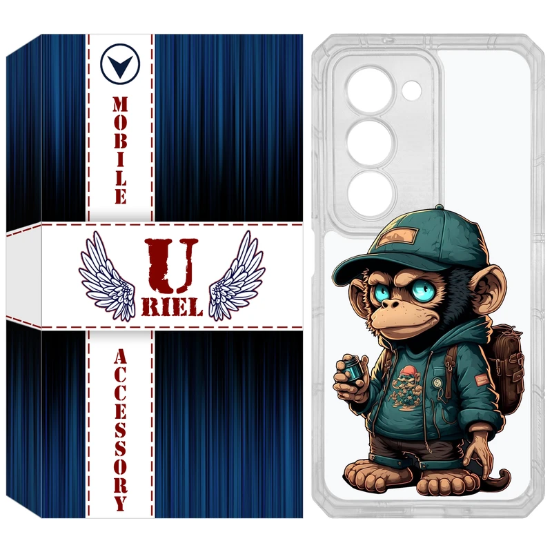 کاور یوریل مدل Clear کد 36 طرح میمون مناسب برای گوشی موبایل شیائومی Redmi 15 4G