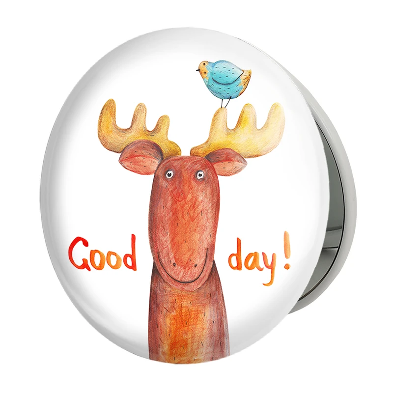 آینه جیبی خندالو طرح گوزن مدل تاشو کد 5262 