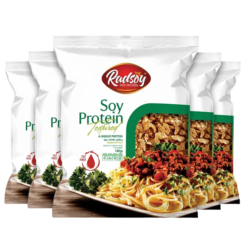 پروتئین سویا ساده ریز دانه رادسوی - 180 گرم بسته 5 عددی