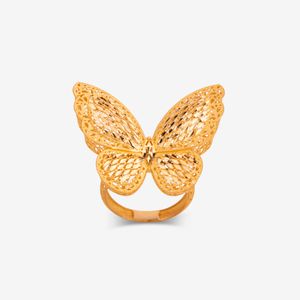 نقد و بررسی انگشتر طلا 18 عیار زنانه وی وی گلد گالری مدل پروانه‌ای 2046 سایز 54 توسط خریداران