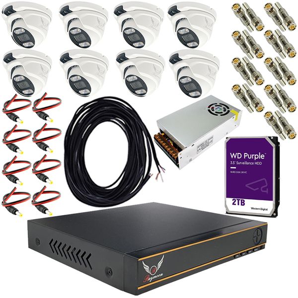 سیستم امنیتی دوربین مداربسته رایمون مدل 5 مگاپیکسل کد RP-5M-HI2T8C-06