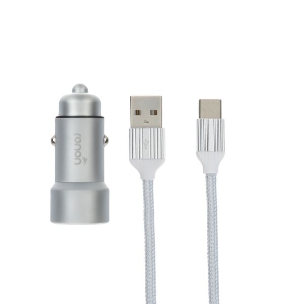 شارژر فندکی رنون مدل RN 181 به همراه کابل تبدیل USB-C شارژر فندکی رنون مدل RN 181 به همراه کابل تبدیل USB-C