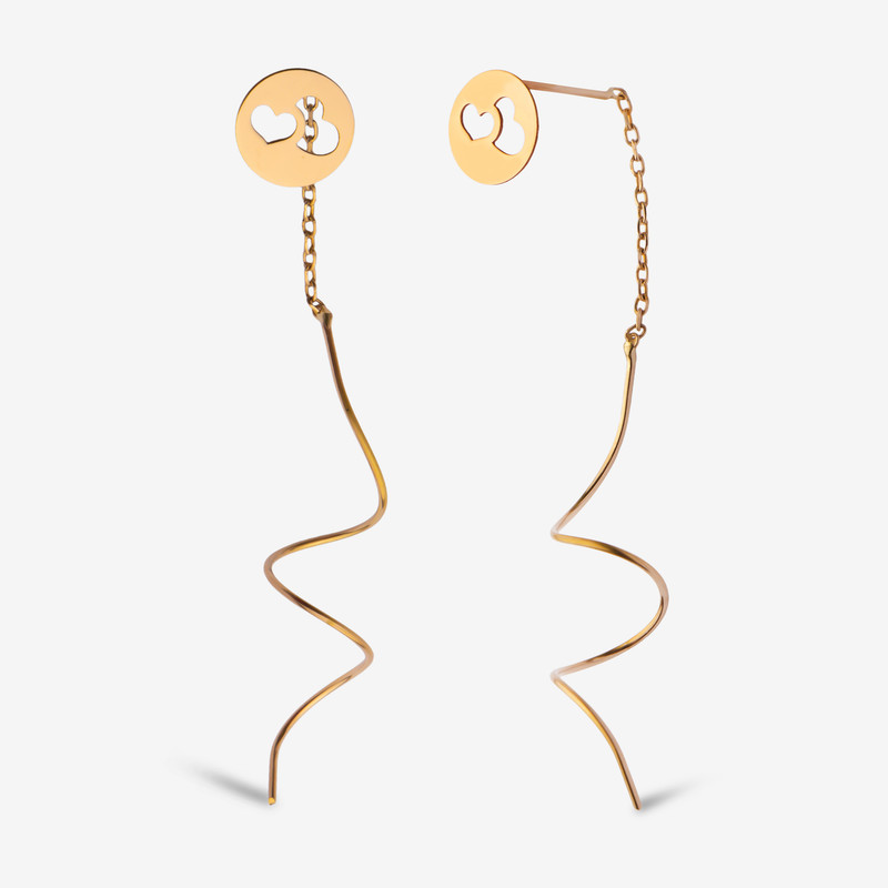 گوشواره بخیه‌ای طلا 18 عیار زنانه ناریا مدل S11-6 قلب