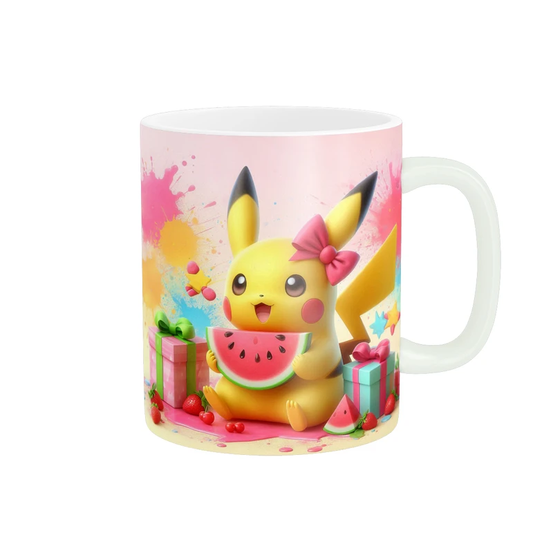 ماگ پاد آفرین طرح پیکاچو مدل هندوانه کد 294