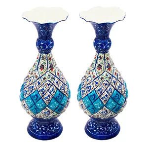 گلدان میناکاری مدل صراحی کد 395-12-102 مجموعه 2 عددی