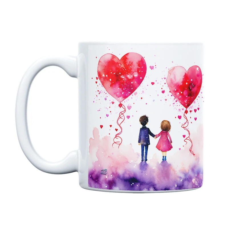 ماگ حس آمیزی طرح عاشقانه مدل قلب زیبا کد 69