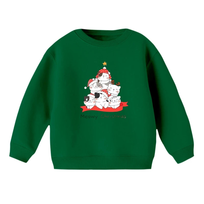 سویشرت بچگانه مدل گربه کریسمس کد 1