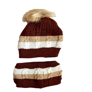 ست کلاه و شال گردن بافتنی بچگانه مدل اسپرت 019