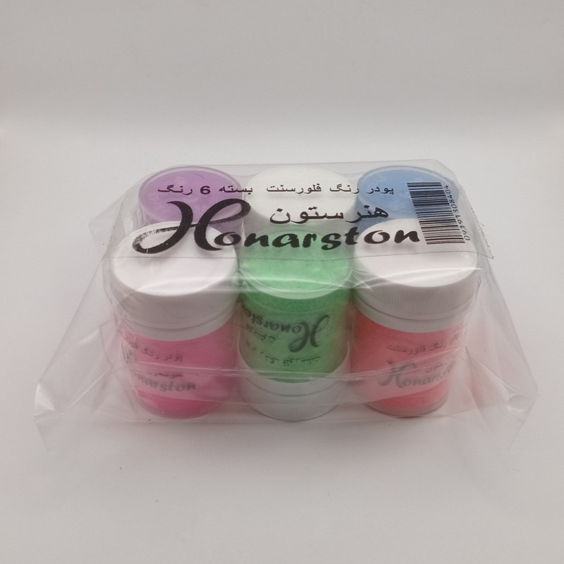 پودر رنگ رزین اپوکسی هنرستون مدل Neon حجم 18 میلی لیتر بسته 6 عددی