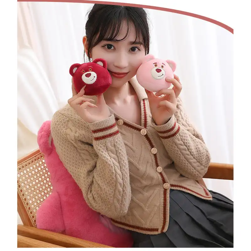 عروسک طرح خرس لوتسو بالشتی مدل بچه دار کد JI110 ارتفاع 50 سانتی‌متر مجموعه 6 عددی