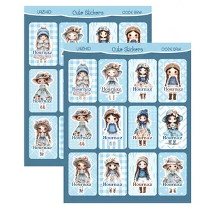 برچسب لاژید مدل اسم هورناز طرح دختر کارتونی بسته 2 عددی