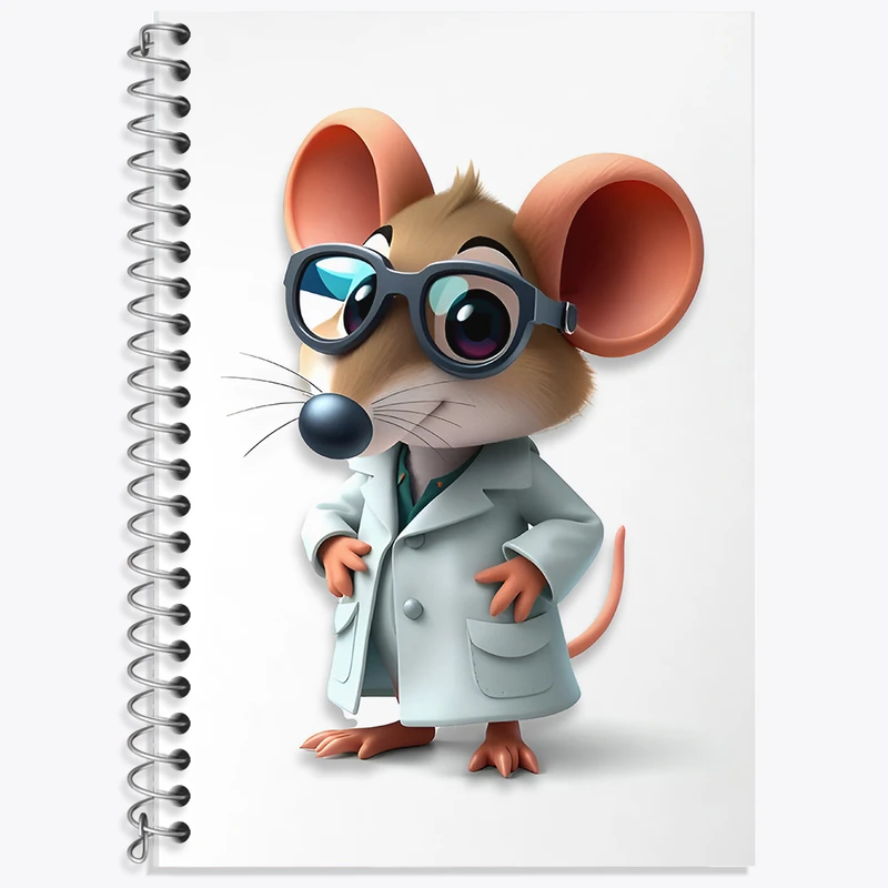 دفتر زبان 50 برگ خندالو مدل سه خط طرح موش دکتر کد F8028