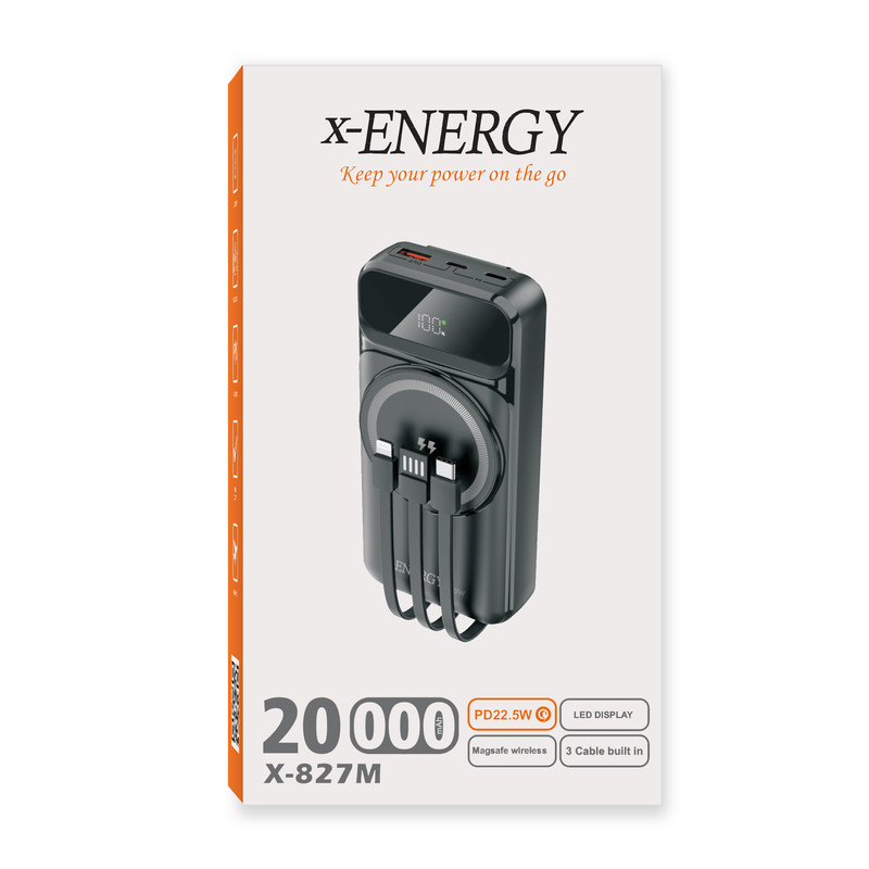 پاوربانک ایکس انرژی مدل X-827M 22.5W ظرفیت 20000 میلی آمپر ساعت