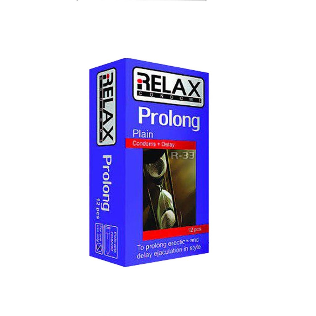 کاندوم تاخیری ریلکس مدل PROLONG PLAIN کد R33 بسته 12 عددی