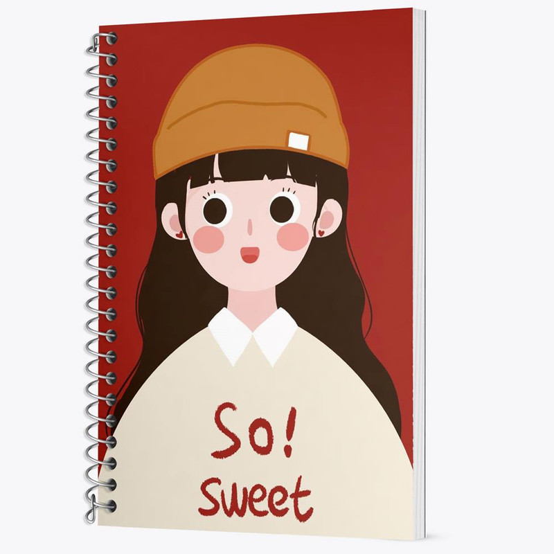 دفتر زبان 50 برگ خندالو مدل دو خط طرح دخترانه فانتزی کد 25745