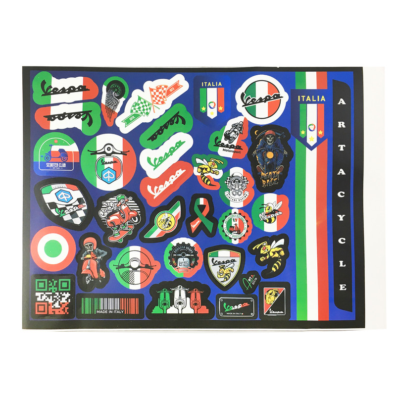 برچسب بدنه موتور سیکلت مدل ITALY_VESPA