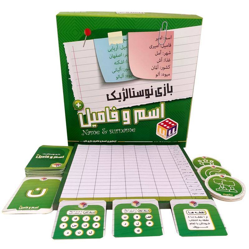 بازی فکری مدل اسم و فامیل کد 104