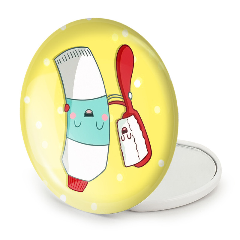 آینه جیبی خندالو طرح دندان و دندانپزشکی کودکانه مدل تاشو کد 27749