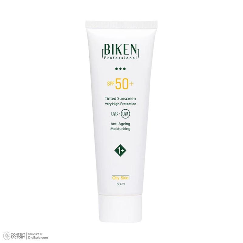 کرم ضدآفتاب رنگی بیکن +SPF50 شماره +1، مناسب پوست‌های چرب، حجم 50 میلی‌لیتر