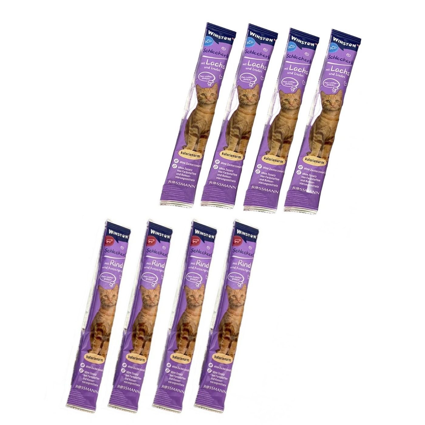 بستنی گربه وینستون مدل گوشت گاو و ماهی بسته 8 عددی