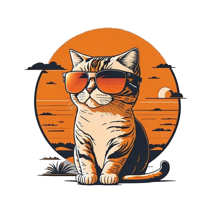 استیکر پارچه و لباس پاد آفرین مدل گربه کد 26