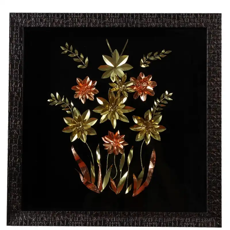 تابلو مسی طرح گل هشتی مدل مربع کد v3557