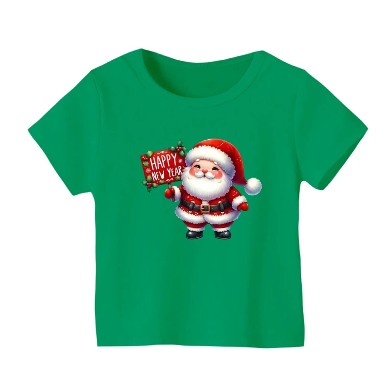 تی شرت آستین کوتاه بچگانه مدل بابانوئل کریسمس کد 45