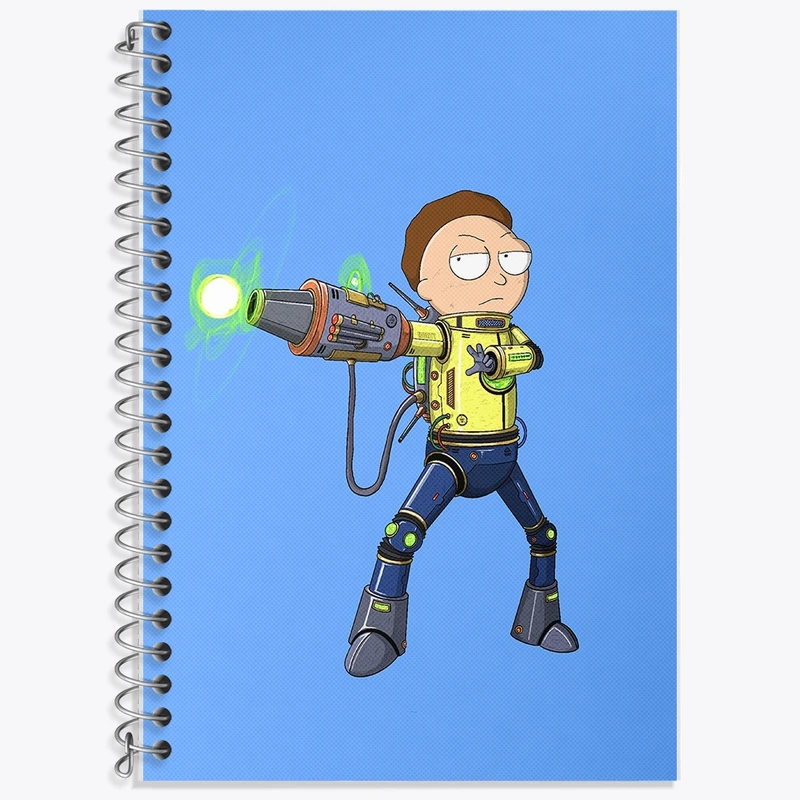 دفتر زبان 50 برگ خندالو مدل دو خط طرح ریک و مورتی (Rick and Morty) کد F402