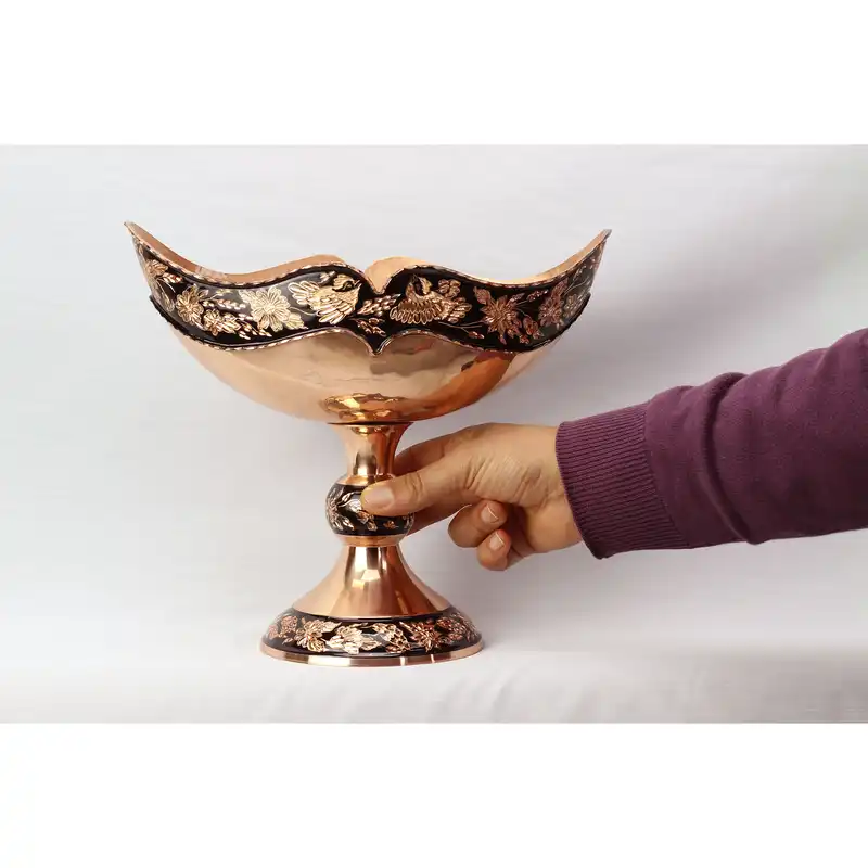 شکلات خوری مسی مدل کشکول الماس تراش کد b102