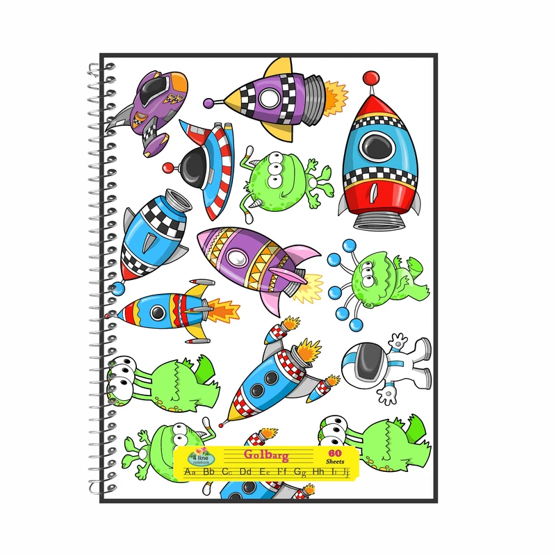دفتر زبان 60 برگ گلبرگ طرح پسرانه فضایی کد  602516