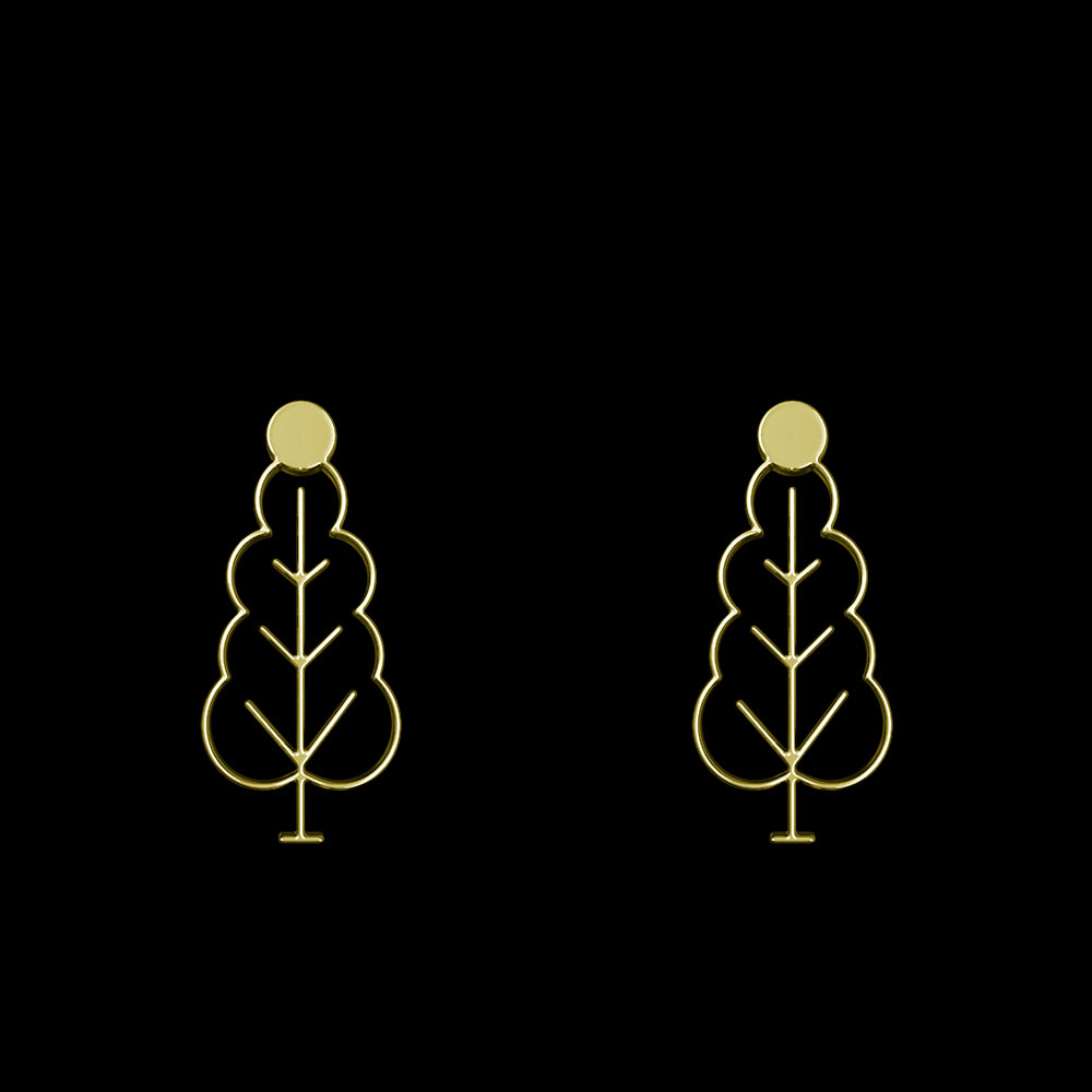 گوشواره طلا 18 عیار زنانه مدوپد مدل درخت کد GA1-15809