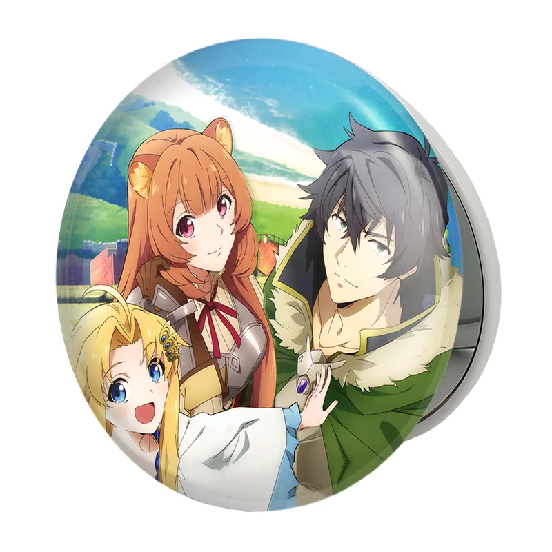 آینه جیبی خندالو طرح نائوفومی و رافتالیا و فیلو انیمه ظهور قهرمان سپر مدل تاشو کد 15925 